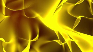 3D soyut dijital teknoloji sarı zemin üzerinde sarı ışık parçacıkları canlandırdı. 