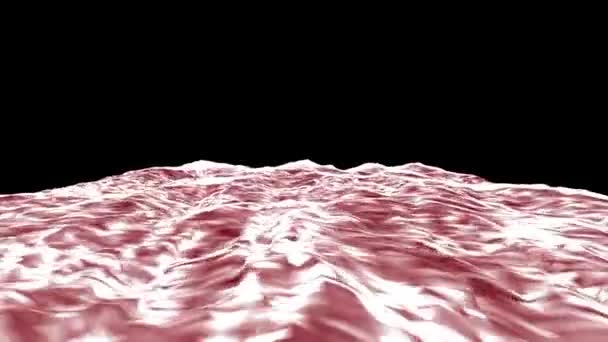 Abstract Digital Technology Animated Water Wave River Red Light Particles — Stock Video