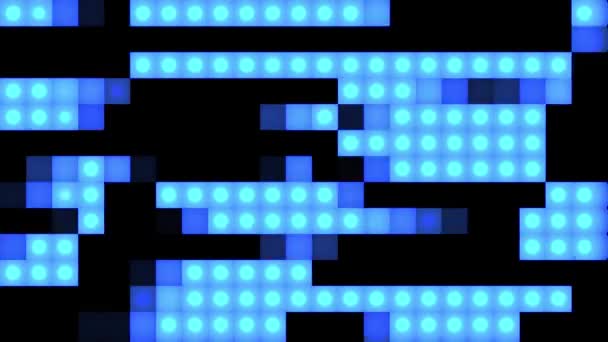 Abstrakte Digitaltechnologie Animiertes Blaues Licht Auf Schwarzem Hintergrund — Stockvideo