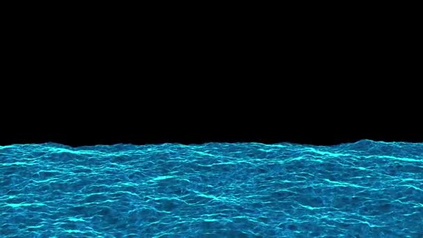 Абстрактные Цифровые Технологии Реалистичные Анимированные Водные Волны Голубые Частицы Света — стоковое видео