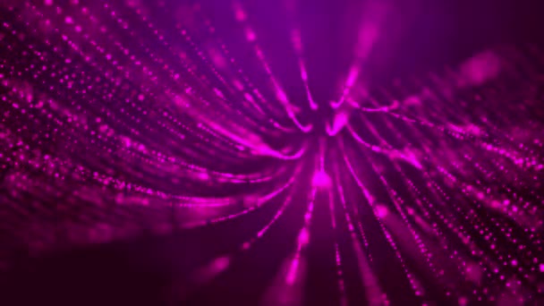 Абстрактні Цифрові Технології Днк Анімовані Частинки Рожевого Світла Рожевому Фоні — стокове відео