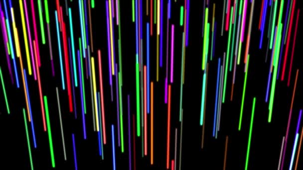 Speed Neon Разноцветная Флуоресцентная Blackground Animation Черном Фоне — стоковое видео