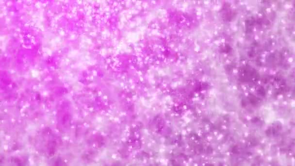 ピンクのグラデーションの背景に3D冬の雪のフレークアニメーション粒子 — ストック動画