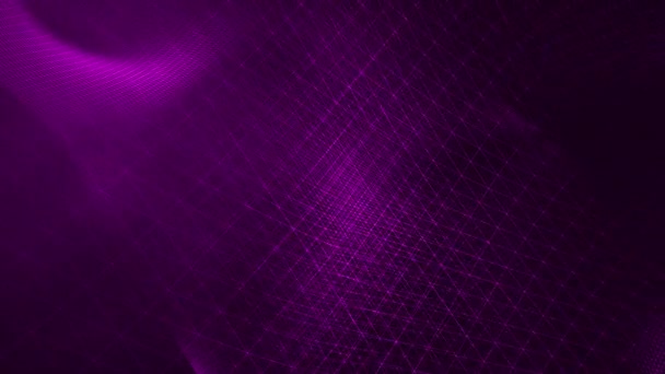 3D抽象デジタル技術ピンクの背景にピンクの光粒子をアニメーション — ストック動画