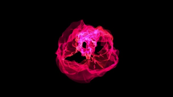 Спалювання Енергії Рожевого Світла Анімованого Пожежні Частини Над Чорним Фоном — стокове відео