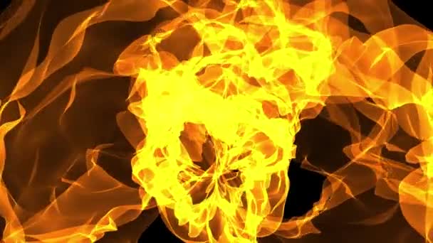 Naranja Ardiente Energía Caliente Animada Partículas Fuego Sobre Fondo Negro — Vídeo de stock
