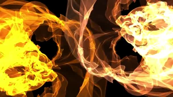 타오르는 주황색의 뜨거운 에너지 애니메이션 불입자 — 비디오