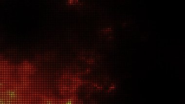 Yarım ton noktalar Ateş bulutları turuncu arkaplan üzerinde sarı renkli duman