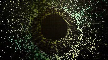 Yarım ton, soyut dijital teknolojiyi siyah arkaplan üzerindeki çok renkli ışığı canlandırıyor.