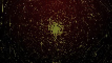 Yarım ton, soyut dijital teknolojiyi kırmızı zemin üzerinde sarı-turuncu ışığı canlandırıyor..