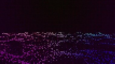 Yarım ton, soyut dijital teknolojiyi siyah arkaplan üzerindeki çok renkli ışığı canlandırıyor.