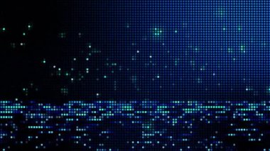 Yarım tonlu noktalar soyut dijital teknolojiyi mavi arkaplanda mavi ışığı canlandırıyor.