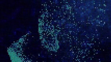 Yarı ton mavi noktalar. Yanan kıvılcımlar mavi arkaplanda ateş hareketine neden oluyor.