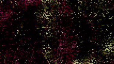 Yarı ton, soyut dijital teknolojiyi siyah zemin üzerindeki sarı-mavi ışığı canlandırıyor.