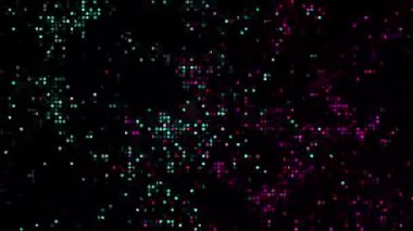 Yarım ton, soyut dijital teknolojiyi siyah arkaplan üzerindeki mavi-pembe ışığı canlandırıyor.