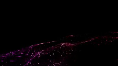 Yarım ton, soyut dijital teknolojiyi siyah arkaplanda pembe ışığı canlandırıyor.