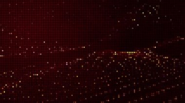 Yarı tonda noktalar sarı Yanan kıvılcımlar kırmızı arkaplanda ateş hareketine neden olur