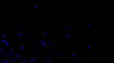 Yarı tonda noktalar mavi. Yanan ışıklar siyah arkaplanda ateş hareketine neden olur.