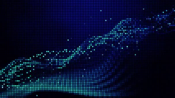 半色调点抽象数字技术蓝色背景下的动画蓝光 — 图库视频影像