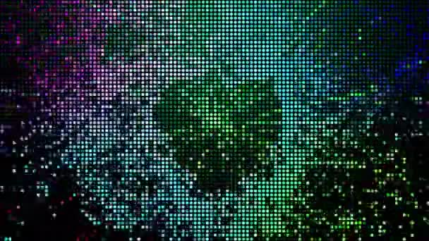 Halvton Prickar Abstrakt Digital Teknik Animerad Flerfärgat Ljus Bakgrunden — Stockvideo