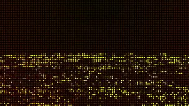 Polotónové Tečky Abstraktní Digitální Technologie Animované Žlutooranžové Světlo Pozadí — Stock video