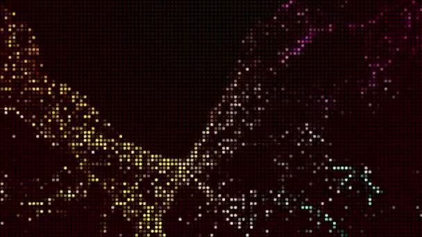 Halftone Points Abstraits Technologie Numérique Animé Multicolore Lumière Sur Fond — Video