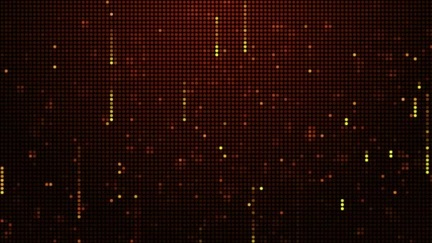 Halftone Dots Abstrakcyjna Technologia Cyfrowa Animowane Żółto Pomarańczowe Światło Czerwonym — Wideo stockowe
