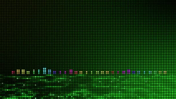 Polotónování Tečky Abstraktní Vícebarevné Zvukové Vlny Vzor Zeleném Pozadí Zvukové — Stock video