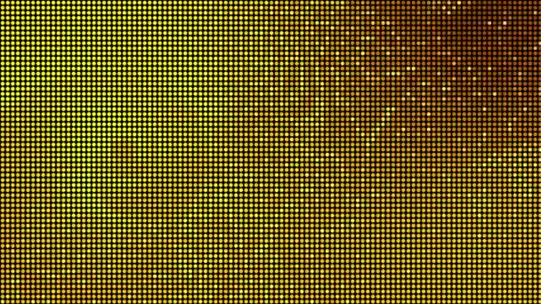 Полуточечные Цифровые Технологии Оживили Желто Оранжевый Свет Черном Фоне — стоковое видео