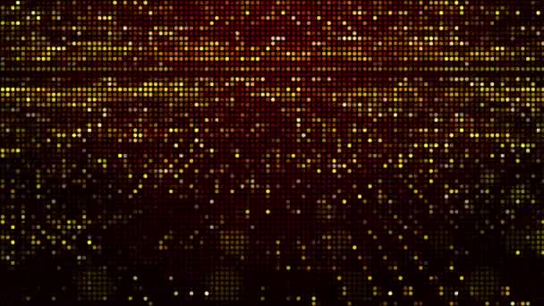 ハーフトーンドット抽象的なデジタル技術は 赤の背景にオレンジ黄色の光をアニメーション — ストック動画