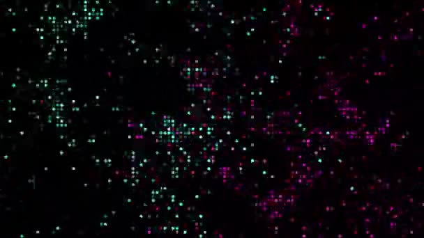 Halvton Prickar Abstrakt Digital Teknik Animerad Blå Rosa Ljus Svart — Stockvideo
