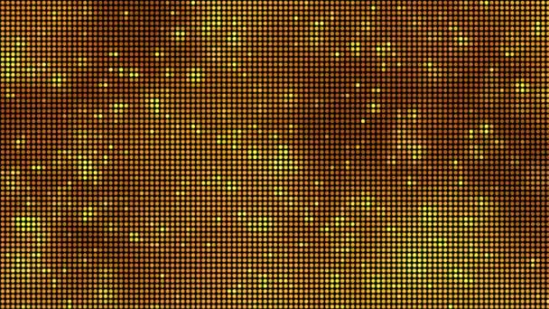 Polotónové Tečky Abstraktní Digitální Technologie Animované Žlutooranžové Světlo Černém Pozadí — Stock video