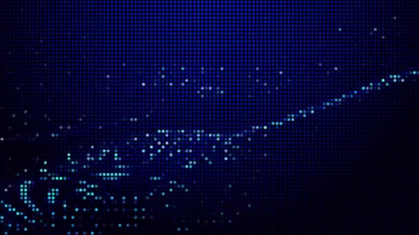 Meio Tom Pontos Abstrato Tecnologia Digital Animada Luz Azul Fundo — Vídeo de Stock
