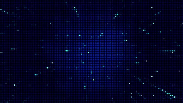 Puntos Medio Tono Tecnología Digital Abstracta Luz Azul Animada Sobre — Vídeo de stock