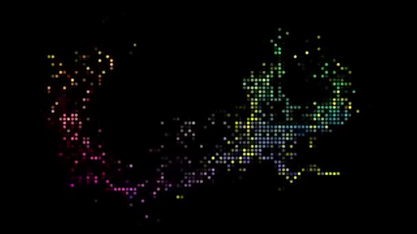 Meio Tom Pontos Abstrato Tecnologia Digital Animado Luz Multicolorida Fundo — Vídeo de Stock
