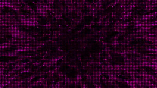 Полуточечные Цифровые Технологии Оживили Розовый Свет Черном Фоне — стоковое видео