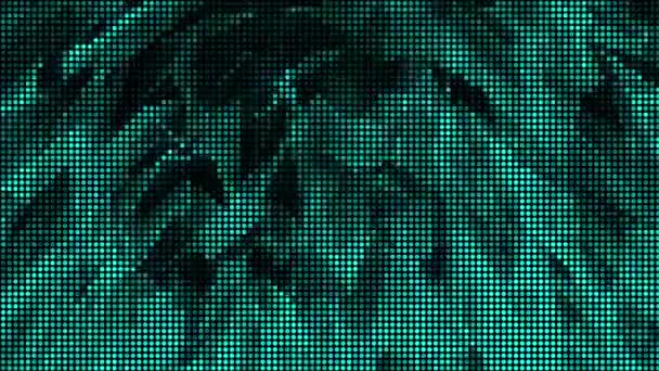 Halftoneドット抽象的なデジタル技術黒の背景に緑の光をアニメーション — ストック動画