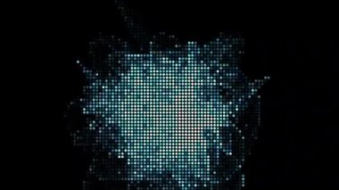 Yarım ton noktalar soyut dijital teknoloji siyah arkaplan üzerindeki mavi ışığı canlandırdı.