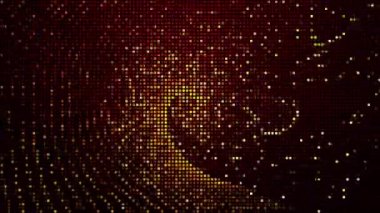 Yarım ton, soyut dijital teknolojiyi kırmızı zemin üzerinde sarı-turuncu ışığı canlandırıyor..