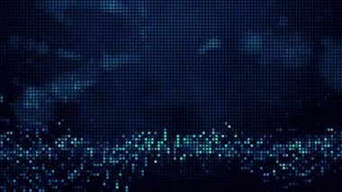 Yarım tonlu noktalar soyut dijital teknolojiyi mavi arkaplanda mavi ışığı canlandırıyor.