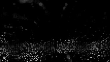 Yarım ton, soyut dijital teknolojiyi siyah arkaplan üzerine beyaz ışığı canlandırıyor.