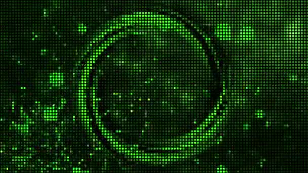 Halvton Prickar Abstrakt Digital Teknik Animerad Grönt Ljus Grön Bakgrund — Stockvideo