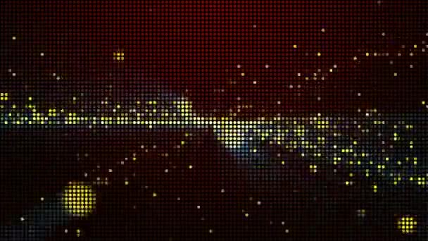 ハーフトーンドット夜空赤いグラデーションの背景にアニメーション化された銀河空間 — ストック動画