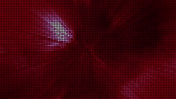 Polotónování Tečky Abstraktní Digitální Technologie Animované Červené Světlo Červeném Pozadí — Stock video