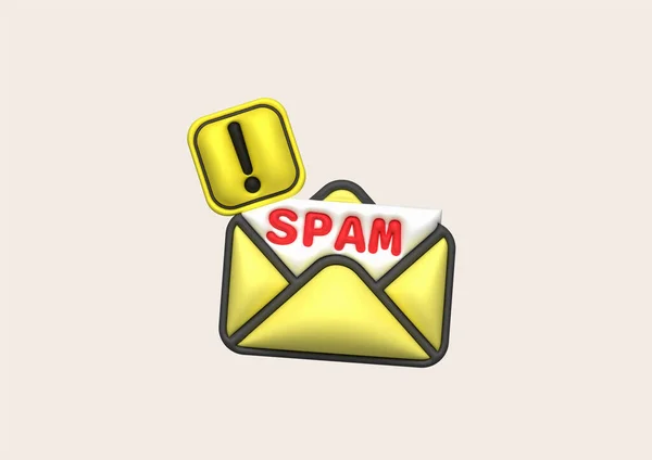 Illustration Courrier Email Notification Virus Spam Email Pop Avertissement — Image vectorielle