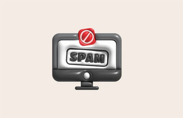Ілюстрація Повідомлення Про Вірус Комп Ютерного Спаму Попередження Про Спам — стоковий вектор
