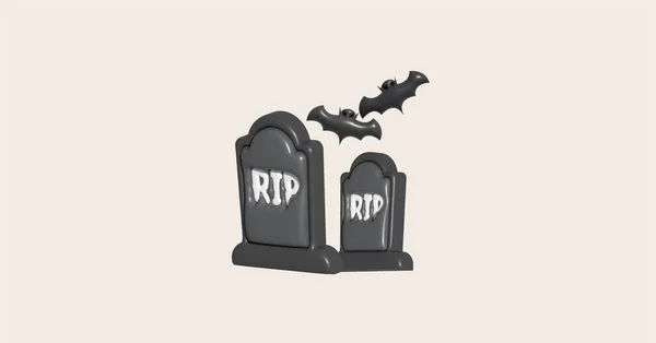 Illustration Grave Halloween Rip Ancient Grave Halloween Elements Design — стоковый вектор