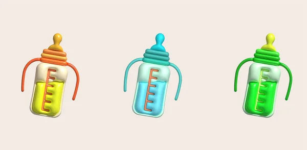 Εικονίδιο Μπουκάλι Για Μωρά Διατροφή Πλαστικό Δοχείο Για Νεογέννητο Μωρό — Διανυσματικό Αρχείο