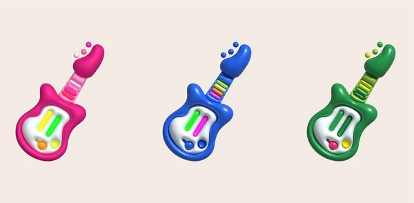 Икона Игрушка Гитара Смешные Детские Игрушки — стоковый вектор