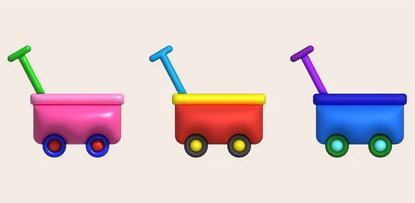 3D图标 可控的玩具车简约风格的例证 — 图库矢量图片